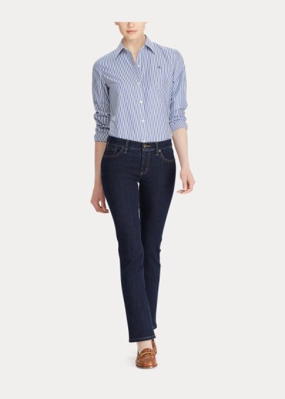 Camisa Ralph Lauren Mujer Azules / Blancos - Cotton Button-Down - NMDUV9740